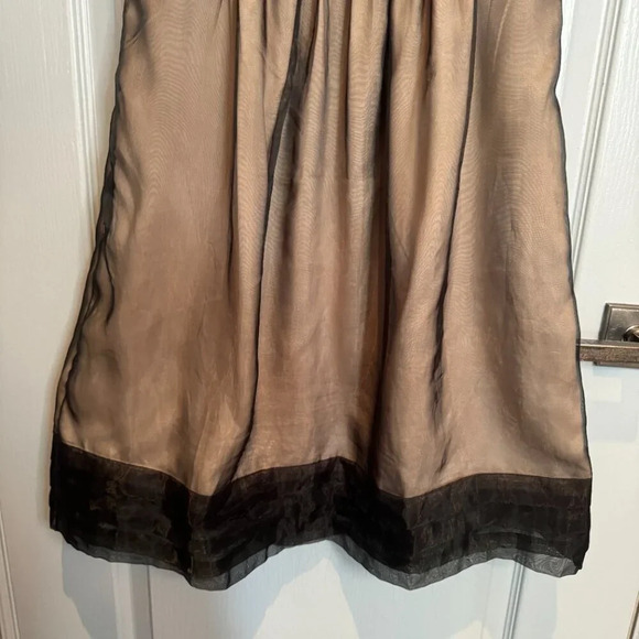 Max Mara 100% Silk Mini Dress Size 4 Black Sheer Cap Sleeve Layered Twilightcore - Picture 10 of 16